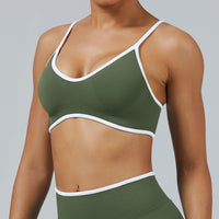 Contrast Trim 3D Compression Sports Bra