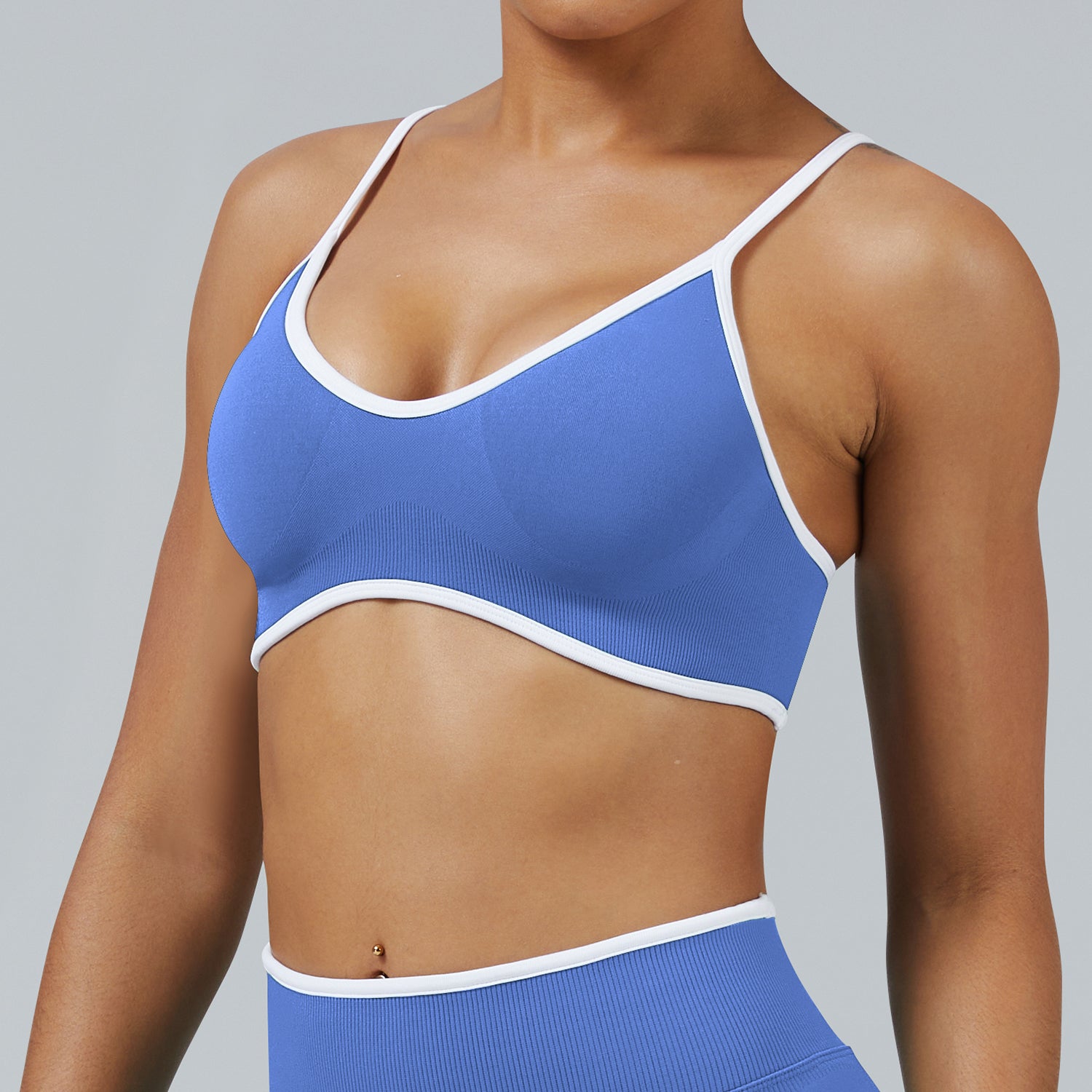 Contrast Trim 3D Compression Sports Bra