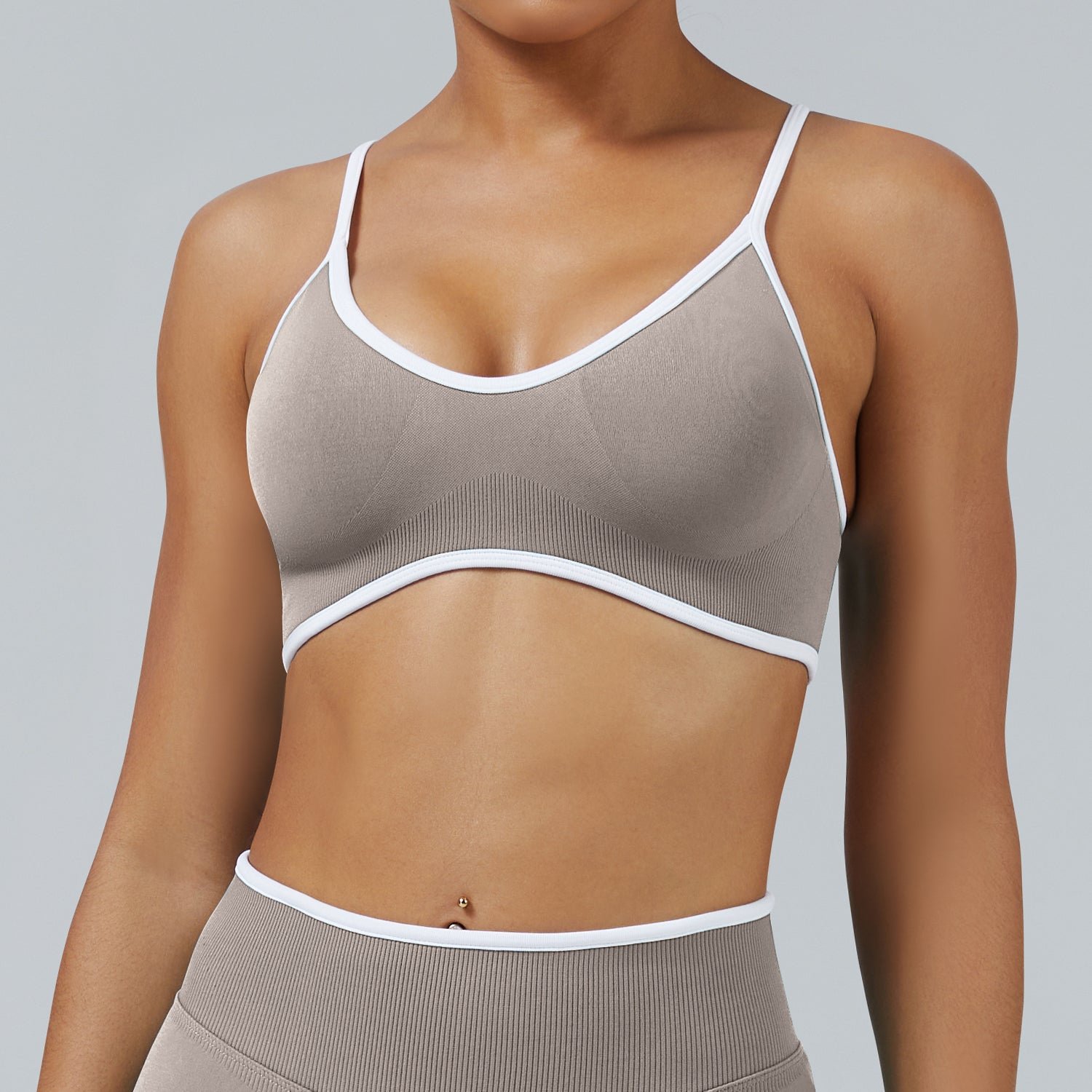Contrast Trim 3D Compression Sports Bra
