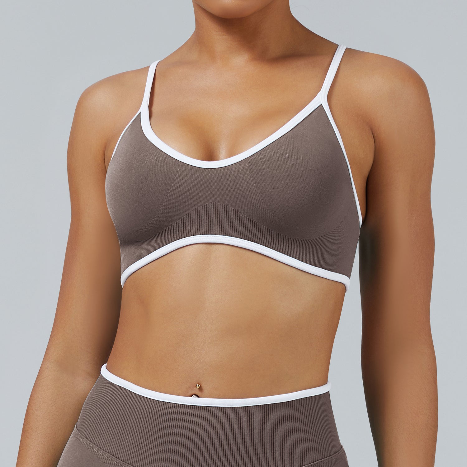 Contrast Trim 3D Compression Sports Bra
