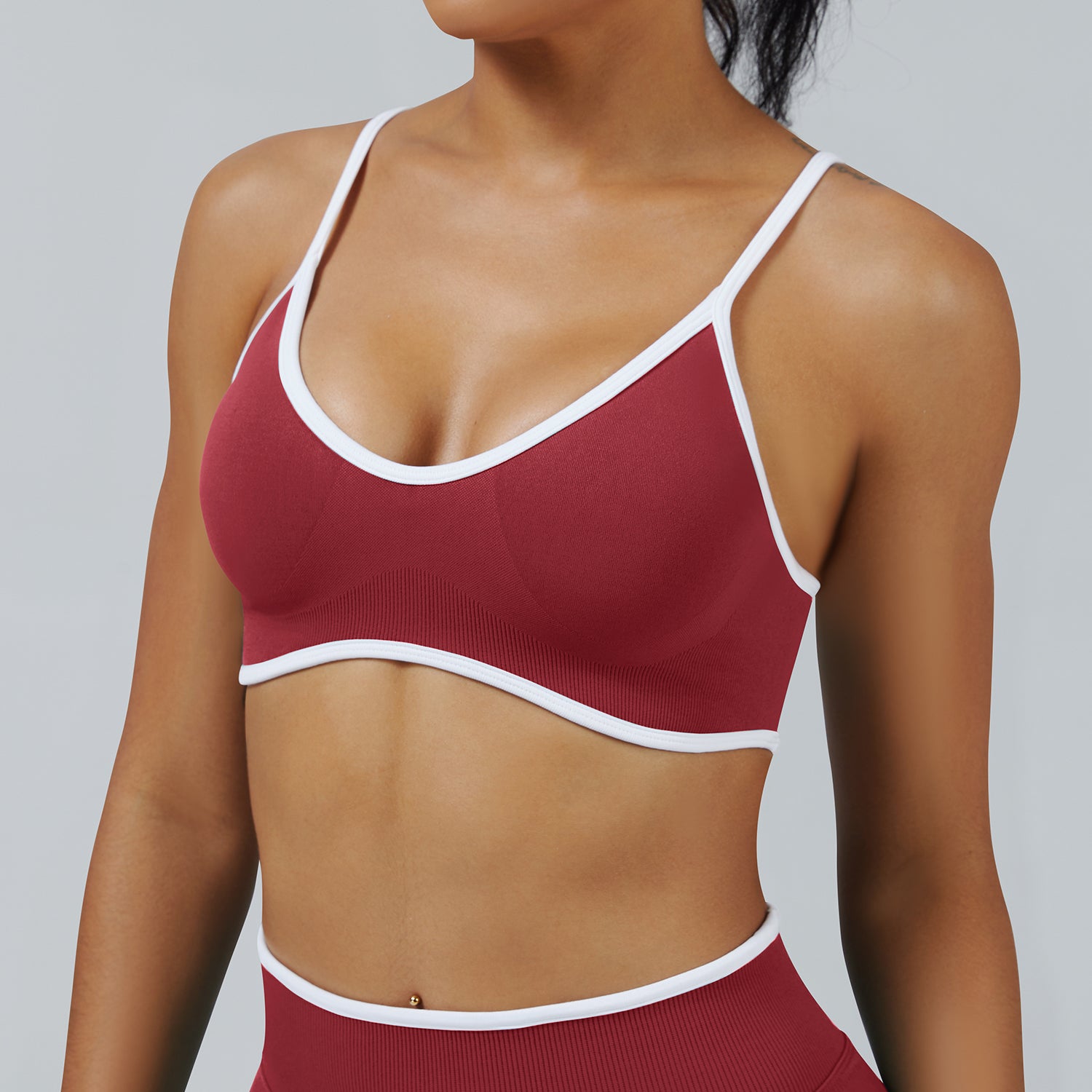 Contrast Trim 3D Compression Sports Bra