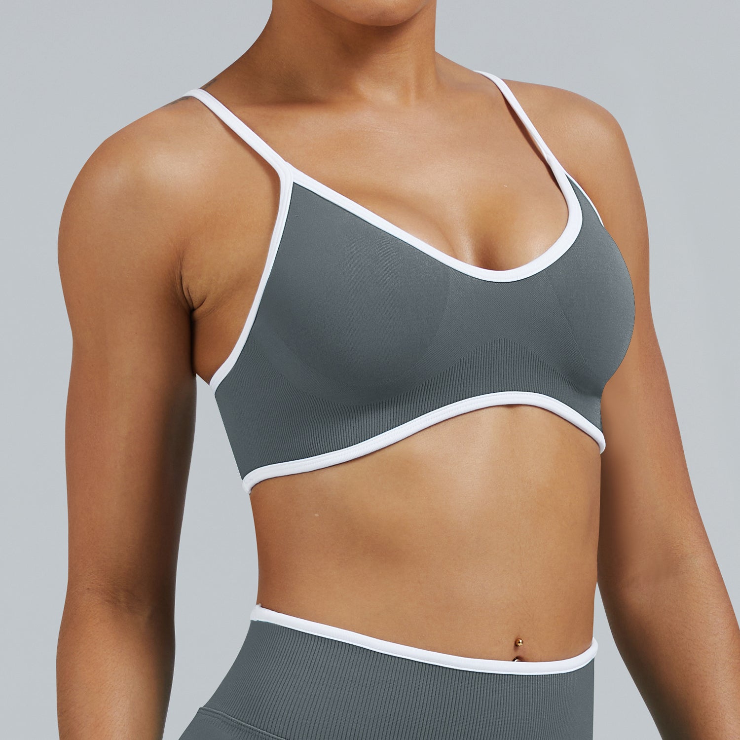 Contrast Trim 3D Compression Sports Bra