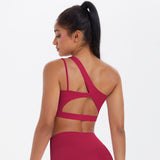 One-Shoulder Back-Cut Sports Bra