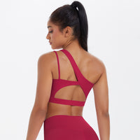 One-Shoulder Back-Cut Sports Bra