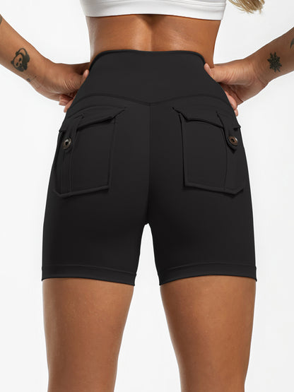 High Waisted Hip Lifting Shorts - Black