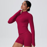 High-Stretch Zip-Up Jacket with Thumbholes