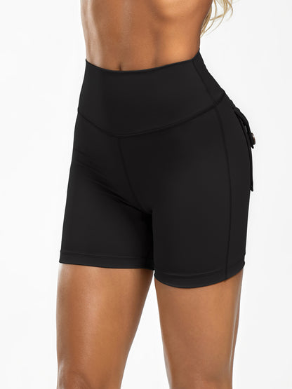 High Waisted Hip Lifting Shorts - Black