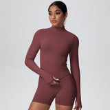 High-Stretch Zip-Up Jacket with Thumbholes