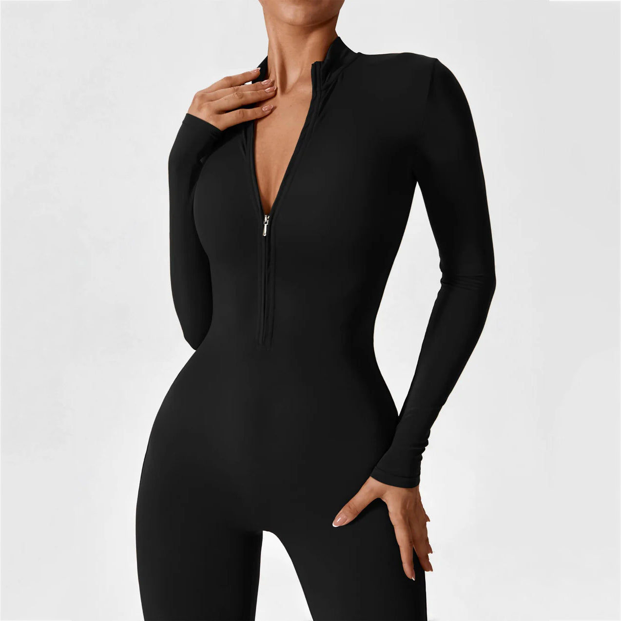 Fleece-Lined Long-Sleeve Jumpsuit
