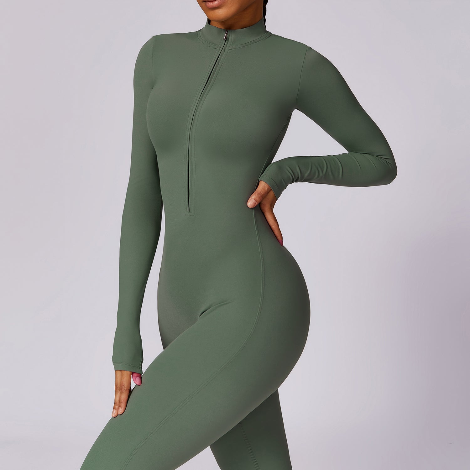 Fleece-Lined Long-Sleeve Jumpsuit