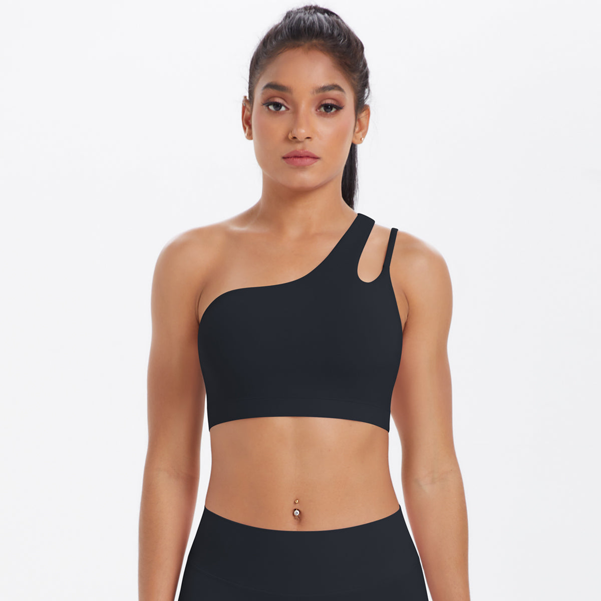 One-Shoulder Back-Cut Sports Bra