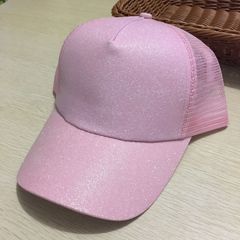 Sequin Back-Open Ponytail Baseball Cap