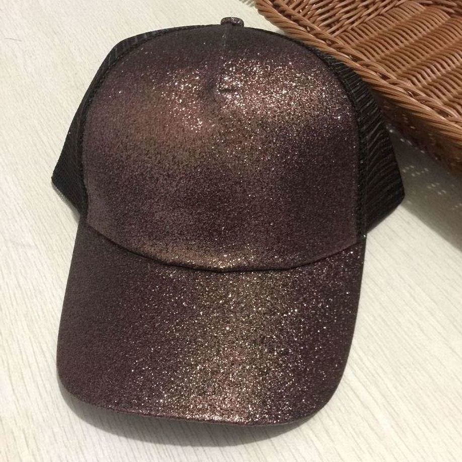 Sequin Back-Open Ponytail Baseball Cap