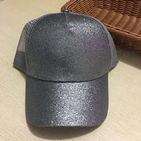 Sequin Back-Open Ponytail Baseball Cap