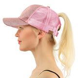 Sequin Back-Open Ponytail Baseball Cap