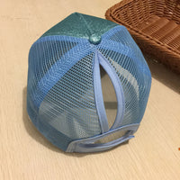 Sequin Back-Open Ponytail Baseball Cap