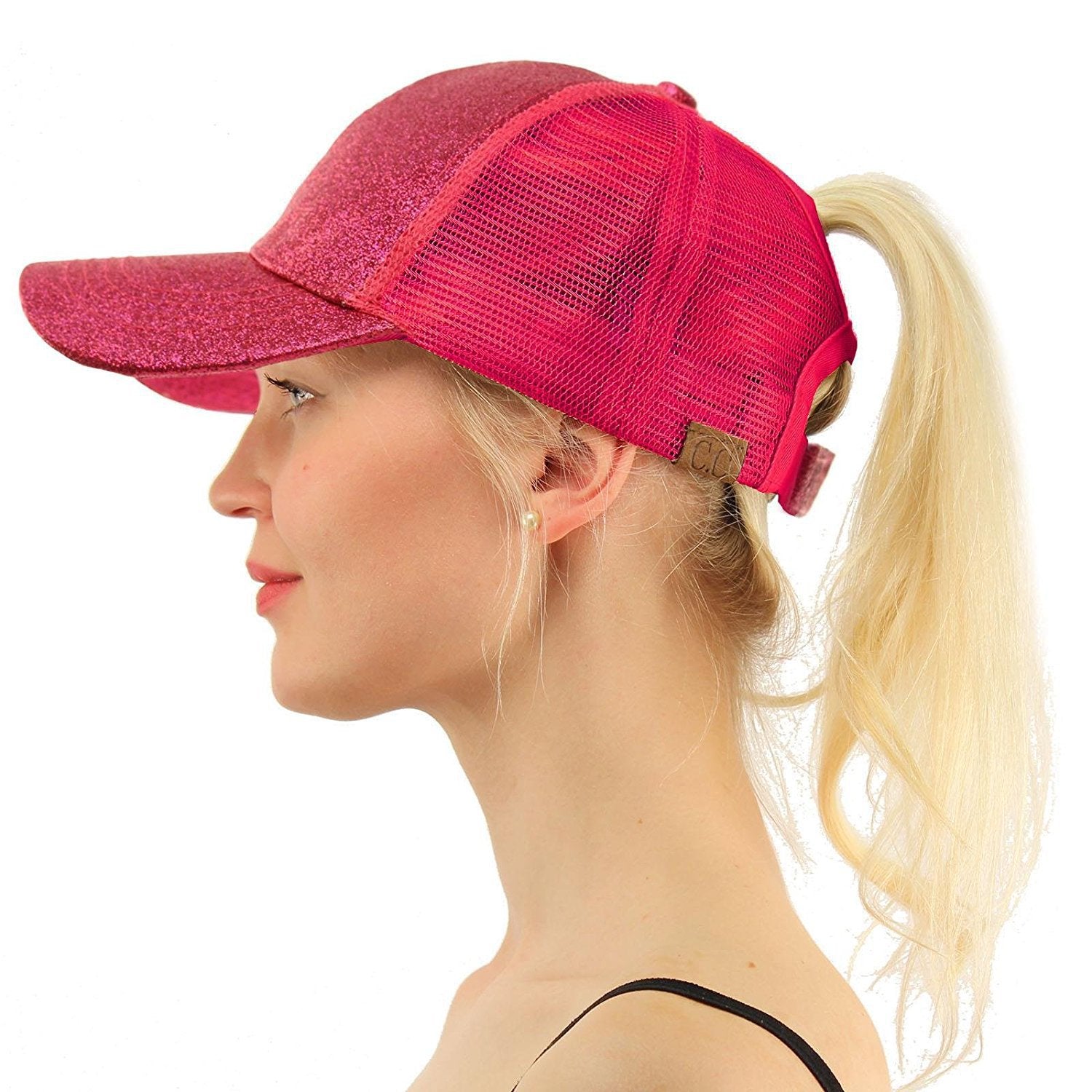 Sequin Back-Open Ponytail Baseball Cap