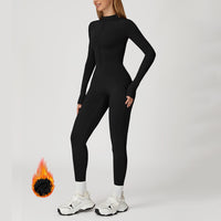 Fleece-Lined Long-Sleeve Jumpsuit