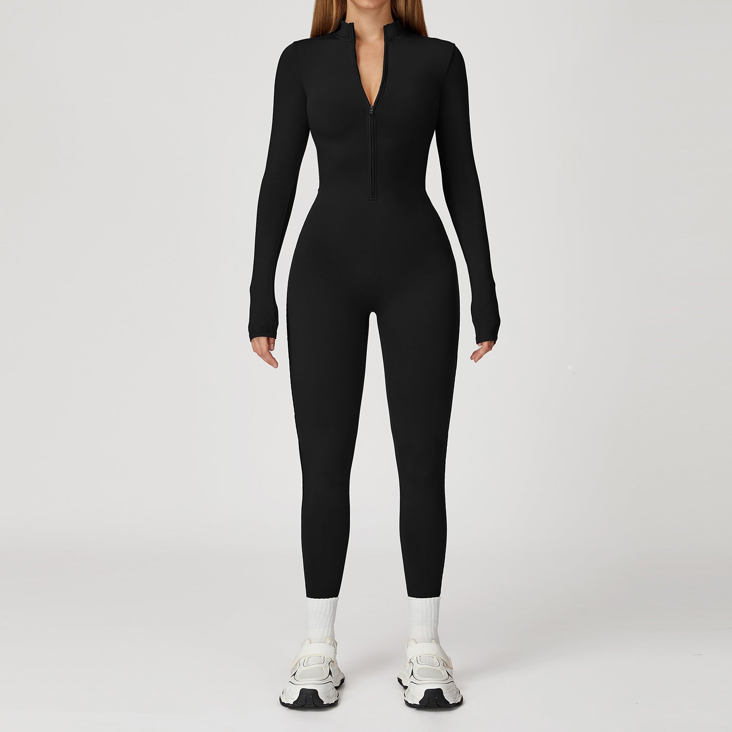 Fleece-Lined Long-Sleeve Jumpsuit