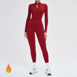 Fleece-Lined Long-Sleeve Jumpsuit