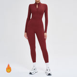 Fleece-Lined Long-Sleeve Jumpsuit