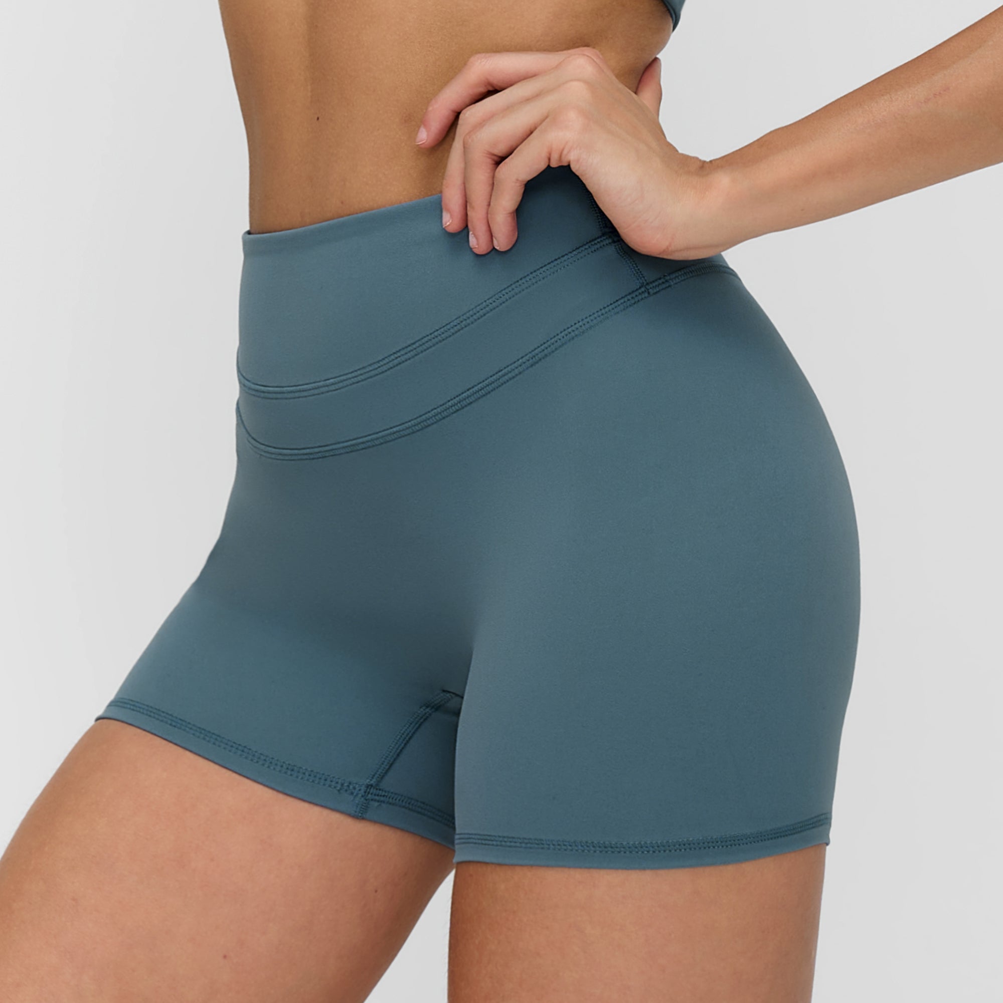 Peach-Lift High-Waisted Fitness Shorts