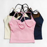 Cross-Back Padded Tank Top