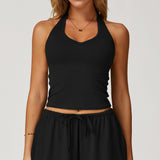 V-Neck Halter Back Sports Tank