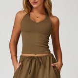 V-Neck Halter Back Sports Tank