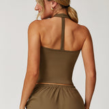 V-Neck Halter Back Sports Tank