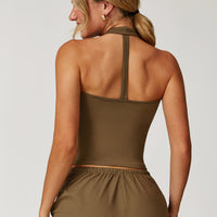 V-Neck Halter Back Sports Tank