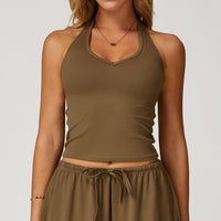 V-Neck Halter Back Sports Tank