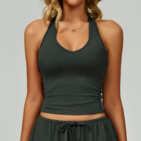 V-Neck Halter Back Sports Tank