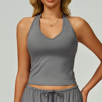 V-Neck Halter Back Sports Tank