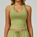 V-Neck Halter Back Sports Tank