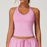 V-Neck Halter Back Sports Tank