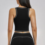 Contrast Stitch Cropped Sports Tank
