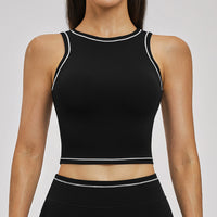 Contrast Stitch Cropped Sports Tank