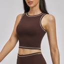 Contrast Stitch Cropped Sports Tank