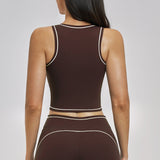 Contrast Stitch Cropped Sports Tank