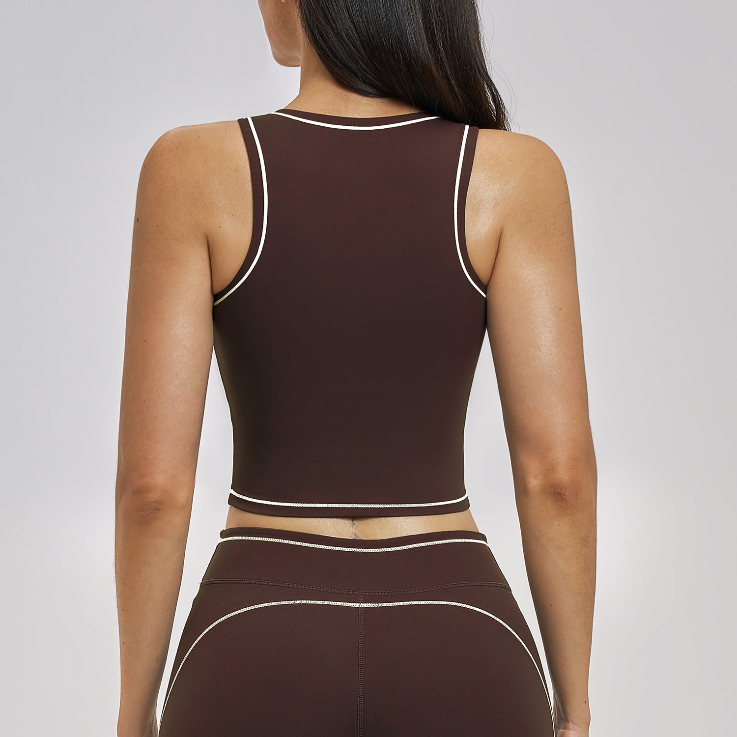 Contrast Stitch Cropped Sports Tank