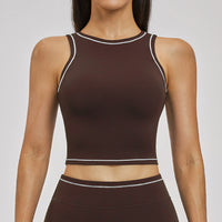 Contrast Stitch Cropped Sports Tank