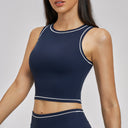 Contrast Stitch Cropped Sports Tank