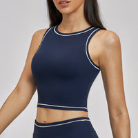 Contrast Stitch Cropped Sports Tank