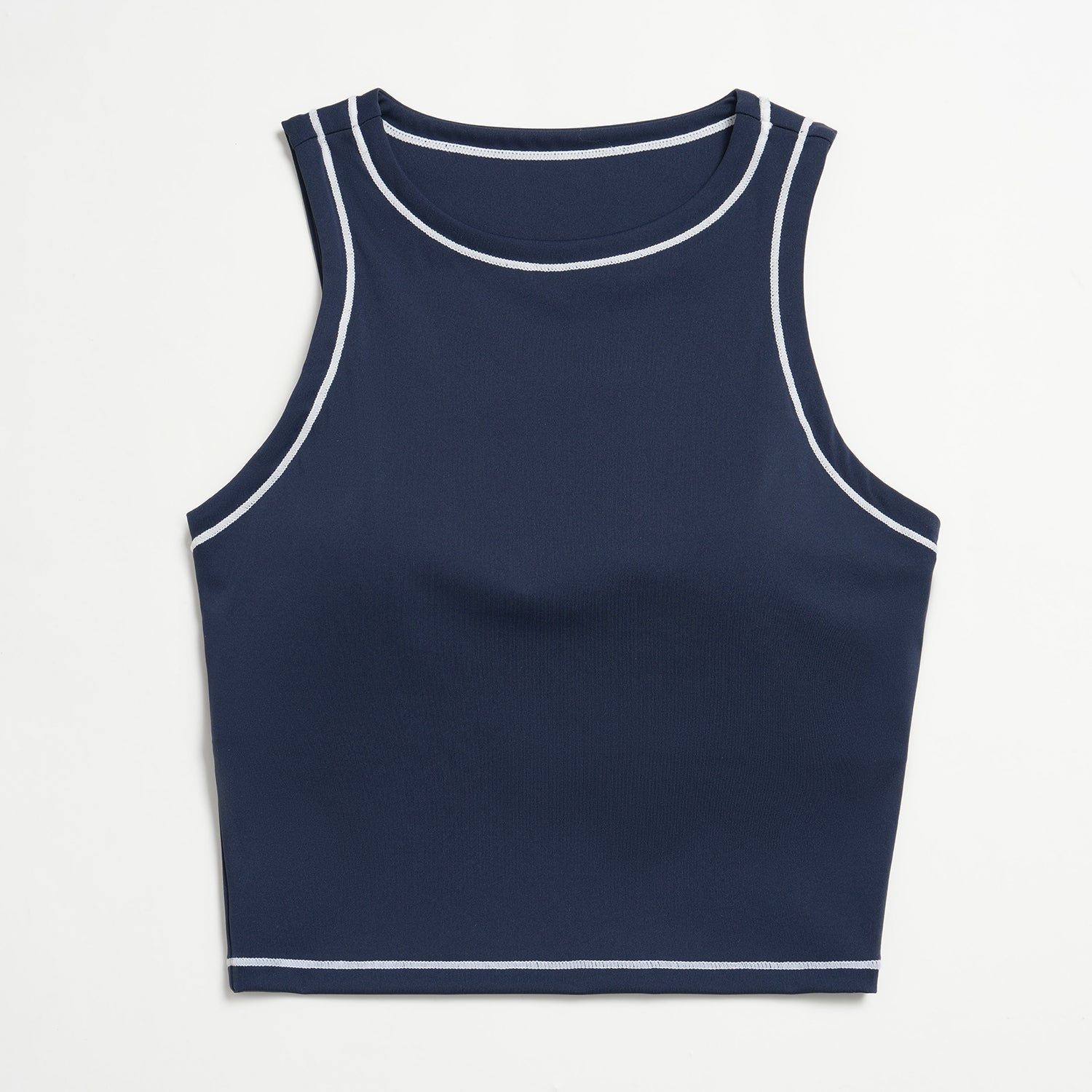 Contrast Stitch Cropped Sports Tank