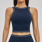 Contrast Stitch Cropped Sports Tank