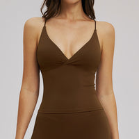 Deep V Open-Back Strappy Active Tank