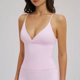 Deep V Open-Back Strappy Active Tank