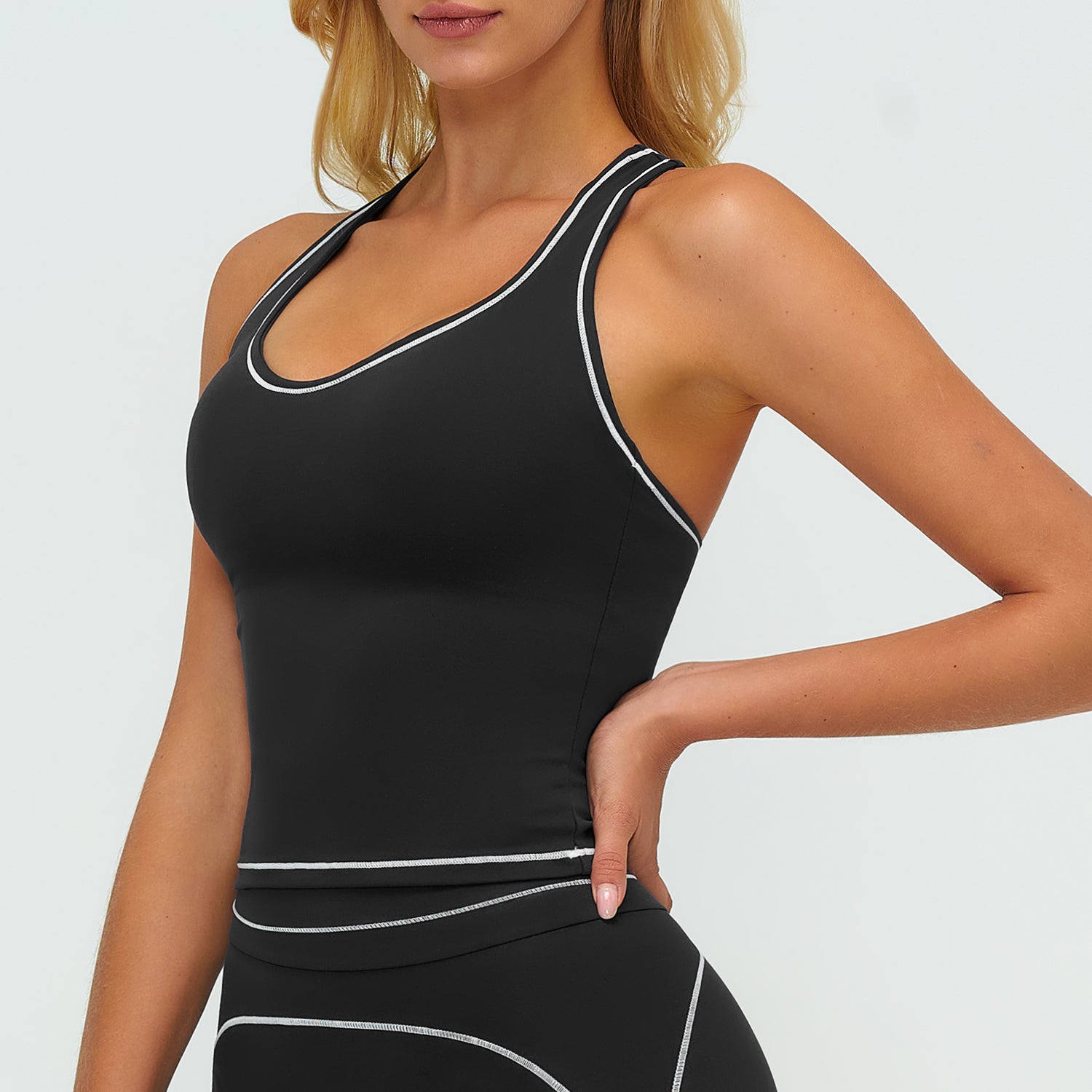 Contrast-Stitch Racerback Sports Tank