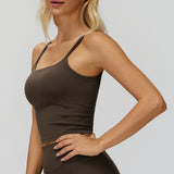 Strappy Built-In Bra Sports Tank